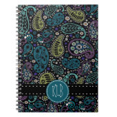 Aangepast als Peacock Paisley Print Notitieboek (Voorkant)