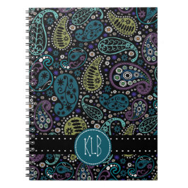 Aangepast  als Peacock Paisley Print Notitieboek