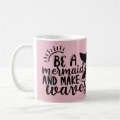 Aangepast als zeemeermin en maak golven roze koffiemok (Links)
