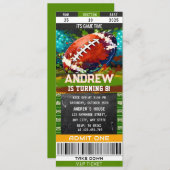 Aangepast Amerikaans Football Ticket verjaardagsfe Kaart (Voorkant / Achterkant)