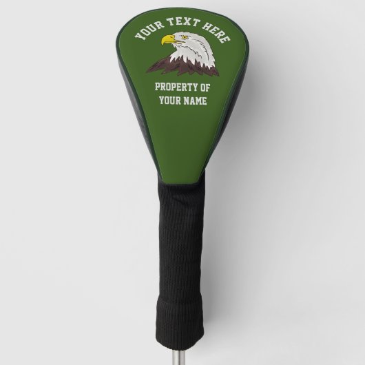 Aangepast Amerikaans kaal-logo golfbuis  Golfheadcover (Voorkant)