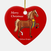 Aangepast Amerikaans kerstfeest met saddlebred Keramisch Ornament (Achterkant)