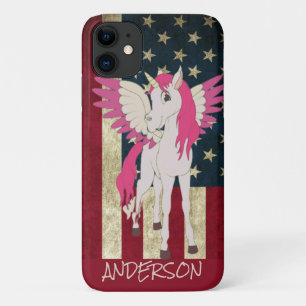 Aangepast Amerikaans-Roze Unicorn Case-Mate iPhone Case