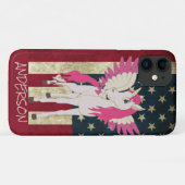 Aangepast Amerikaans-Roze Unicorn Case-Mate iPhone Case (Achterkant (horizontaal))