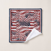 Aangepast Amerikaans vlag en sterrenpatroon Bad Handdoek (Wasdoekje)