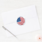 Aangepast Amerikaans vlaggenstaatadres Ronde Sticker (Envelop)