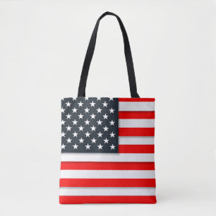 Aangepast Amerikaans vlagpatriotticum op 4 juli Tote Bag