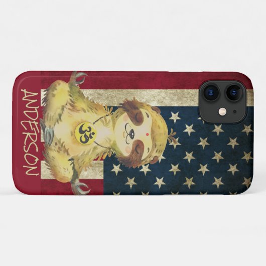 Aangepast Amerikaans vredesmodel Case-Mate iPhone Case (Achterkant (horizontaal))