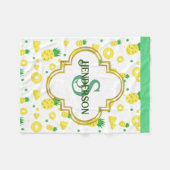 Aangepast ananas fleece deken (Voorkant (Horizontaal))