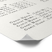 Aangepast Anemone-Alfabetical Seating Chart Poster (Hoek)