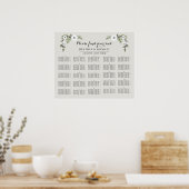 Aangepast Anemone-Alfabetical Seating Chart Poster (Keuken)