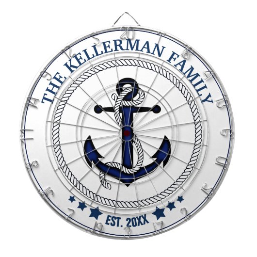 Aangepast anker en familienaam dartbord (Voorkant)