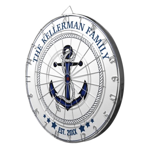 Aangepast anker en familienaam dartbord (Voorkant Rechts)