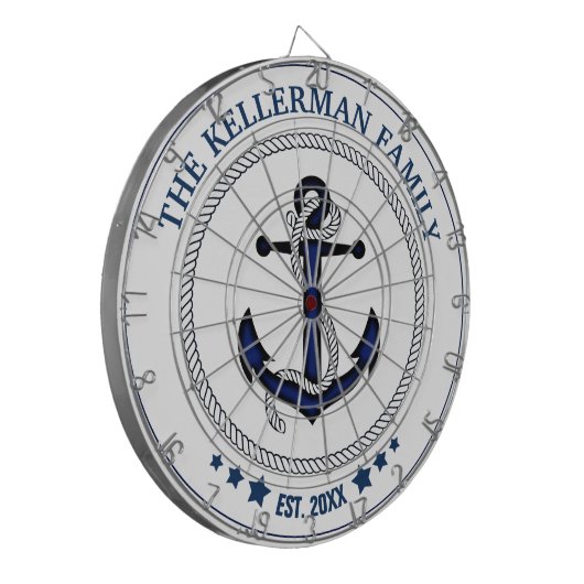 Aangepast anker en familienaam dartbord (Voorkant Links)