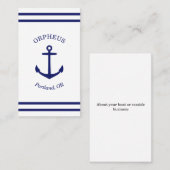 Aangepast ankerembleem maritiem (wit & blauw) visitekaartje (Voorkant / Achterkant)