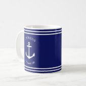 Aangepast Ankerembleem Nautisch (blauw) Koffiemok (Voorkant links)