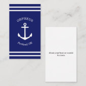 Aangepast Ankerembleem Nautisch (blauw) Visitekaartje (Voorkant / Achterkant)