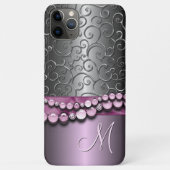 Aangepast  Antiek Faux Silver Swirls Pattern Case-Mate iPhone Case (Achterkant)