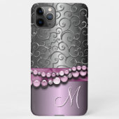 Aangepast  Antiek Faux Silver Swirls Pattern iPhone Hoesje (Achterkant)