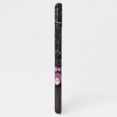 Aangepast  Antiek Faux Silver Swirls Pattern iPhone Hoesje (Rechterkant)