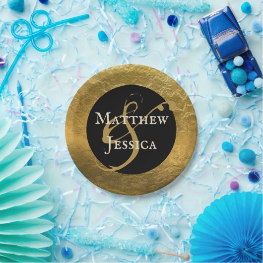 Aangepast Antiek Golden Faux Metal 7 inch Papieren Bordje (Feest)