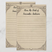 Aangepast  Antiek met onderdruk verbonden Briefpapier (Voorkant / Achterkant)