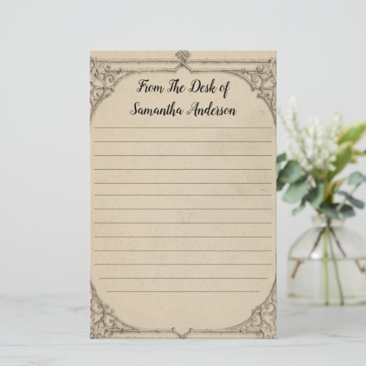 Aangepast  Antiek met onderdruk verbonden Briefpapier (Staand voorkant)