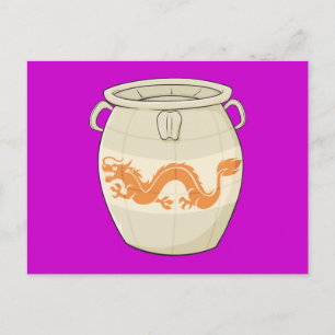 Aangepast Antiek-Oriental Chinese Vase Jar Invites Uitnodiging Briefkaart