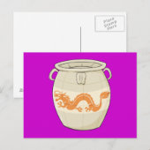 Aangepast Antiek-Oriental Chinese Vase Jar Invites Uitnodiging Briefkaart (Voorkant / Achterkant)