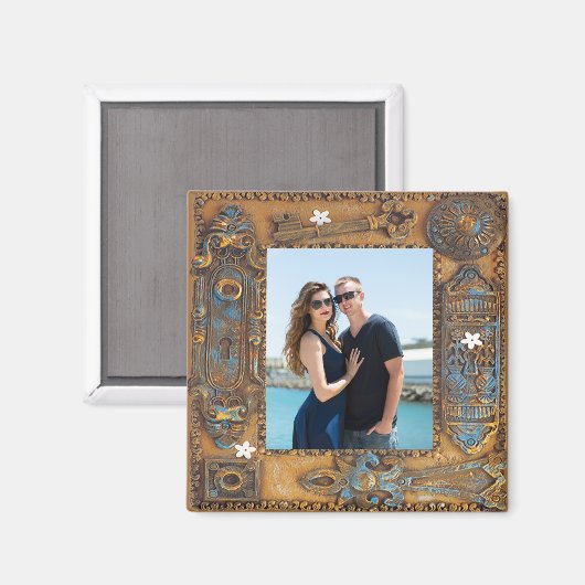 Aangepast Antiek Skelet Skelet Key Lijst Afbeeldin Magneet (Voorkant / Achterkant)