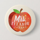 Aangepast appel voor leraar ronde button 7,6 cm (Voorkant)