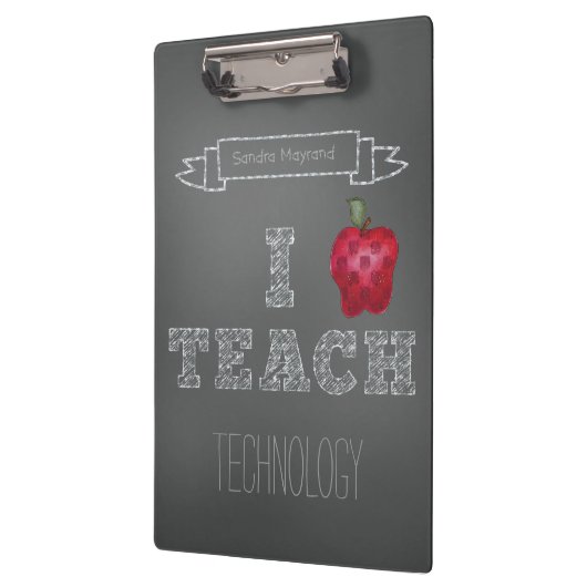 Aangepast Apple Chalkboard I Teach Klembord (Links)