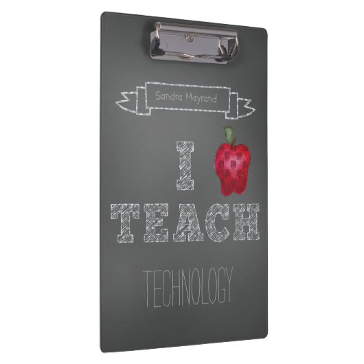 Aangepast Apple Chalkboard I Teach Klembord (Rechts)