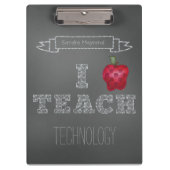 Aangepast Apple Chalkboard I Teach Klembord (Voorkant)
