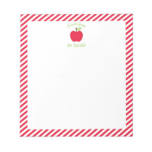 Aangepast Apple Teacher Notitieblok, rood