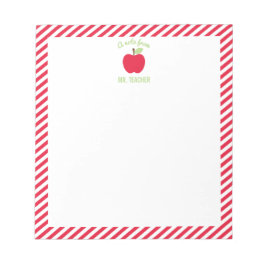 Aangepast Apple Teacher Notitieblok, rood Notitieblok