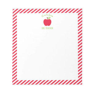 Aangepast Apple Teacher Notitieblok, rood Notitieblok