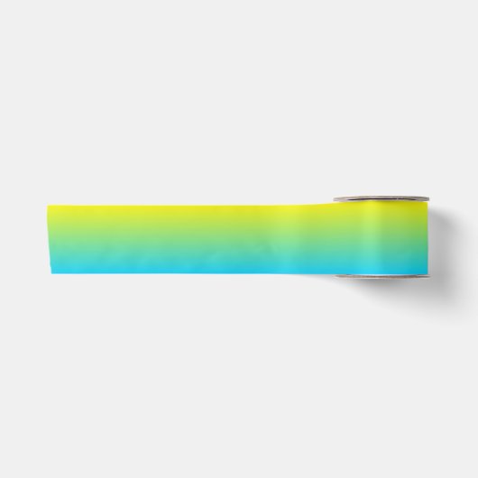 Aangepast Aqua Blue Ombre Satijnen Lint (Voorkant)