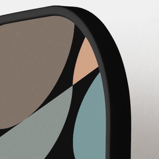 Aangepast Aqua Blue Rust Oranje Retro Art-patroon Pickleball Paddle (Links Detail)