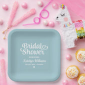 Aangepast Aqua Blue Wedding Vrijgezellenfeest Papieren Bordje (Feest)