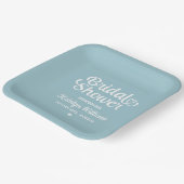 Aangepast Aqua Blue Wedding Vrijgezellenfeest Papieren Bordje (Gebogen)