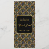 Aangepast Art Deco Geborduurd Stijl Trouwmenu Menu (Achterkant)