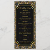 Aangepast Art Deco Geborduurd Stijl Trouwmenu Menu (Voorkant)