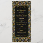 Aangepast Art Deco Geborduurd Stijl Trouwmenu Menu (Voorkant)