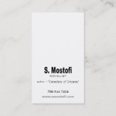 Aangepast - Art Tech Visitekaartje voor schrijver (Achterkant)