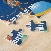 Aangepast, astronauten, ruimteschepen, planeten, u legpuzzel (Zijkant)