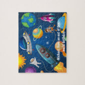 Aangepast, astronauten, ruimteschepen, planeten, u legpuzzel (Verticaal)