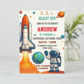 Aangepast astronautisch buitenruimte verjaardagsfe kaart (Staand voorkant)