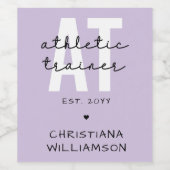 Aangepast Athletic Trainer bij atletische training Wijn Etiket (Enkel label)