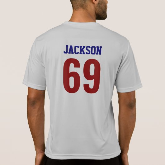 Aangepast Athletisch Shirt met naam en nummer (Achterkant)